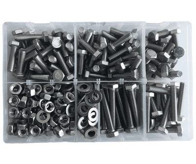 Assorted M8 Setscrews, Nuts & Washers - A2 Stainless Steel (330pcs)