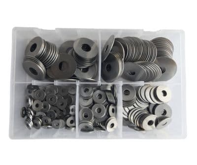 Assorted Penny Washers (Metric) - A2 Stainless Steel (350pcs)