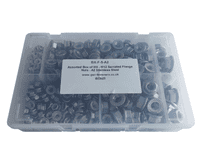 Assorted Serrated Flange Nuts (Metric) - A2 Stainless Steel (370pcs)
