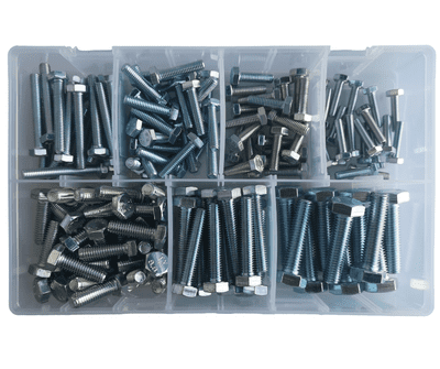 Assorted Setscrews (Metric) - Steel Zinc Plated (150pcs)