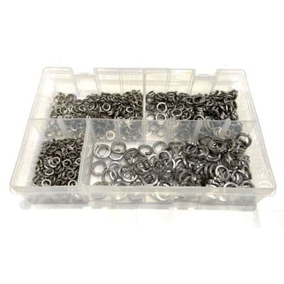 Assorted Spring Washers (Metric) - A2 Stainless Steel (650pcs)