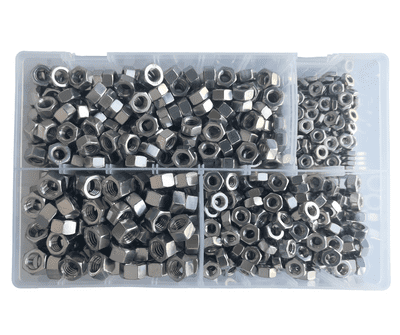 Assorted UNC Full Nuts - A2 Stainless Steel (600pcs)