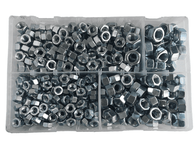 Assorted UNF Full Nuts - Steel Zinc Plated (530pcs)