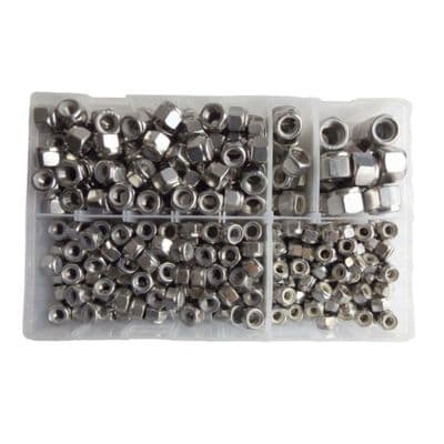 Assorted UNF Nyloc Nuts - A2 Stainless Steel (325pcs)