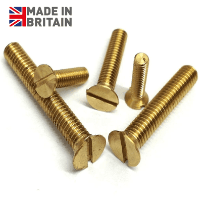 BA Slotted Countersunk Screws (BS 57:1951) - Brass