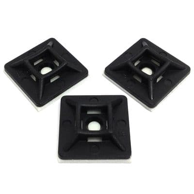 Black Adhesive Cable Tie Base 20mm x 20mm