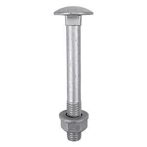 Carriage Bolts, Nuts & Washers - Silver Organic Coated