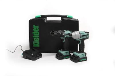 Combi Drill & Impact Driver Twin Pack with 2 x 2.0Ah Batteries - Kielder 18V TYPE18