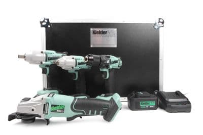 Impact Wrench, Angle Grinder & Drill Driver Pack with 2 x 2.0Ah & 2 x 5.0Ah Batteries - Kielder
