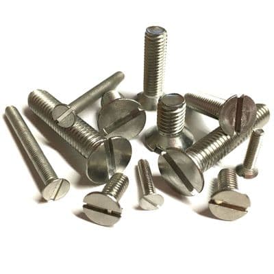 M1.2 x 10mm Slotted Countersunk Screws (DIN 963) - A2 Stainless Steel