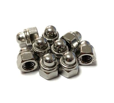 M10 Domed Nyloc Nuts (DIN 986) - A2 Stainless Steel