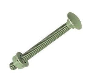 M10 x 150mm TIMBER-TITE® Coach Bolts Screws with Nuts & Washers - Net-Coat® Green - Pack of 10