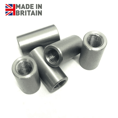 M10 x 1mm x 25mm O/D Threaded Spacers EN1A Mild Steel 25mm