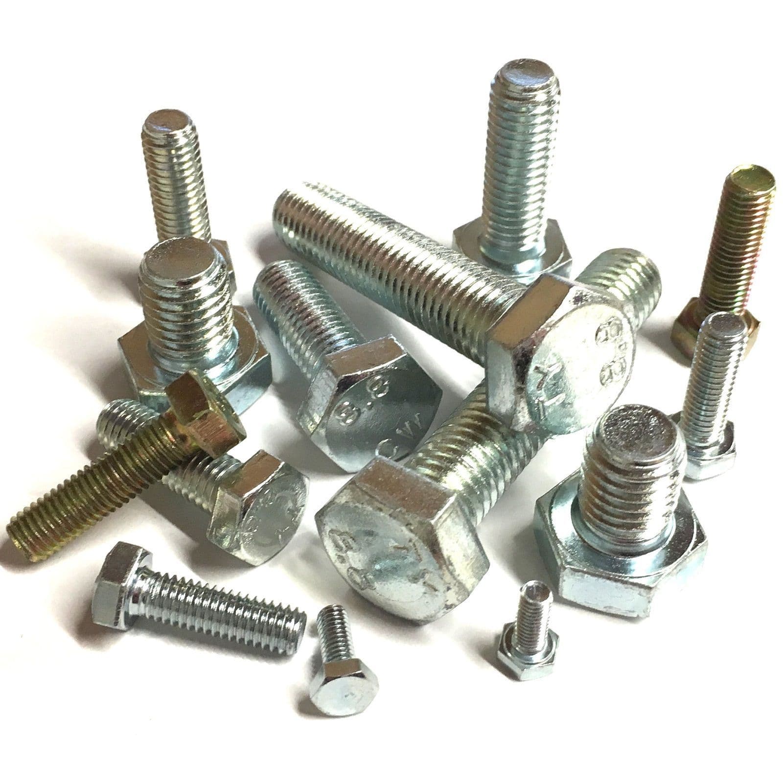 Set Screwa M10 x 50mm Hexagon Setscrews (DIN 933) - High Tensile Steel 8.8 Zinc Plated