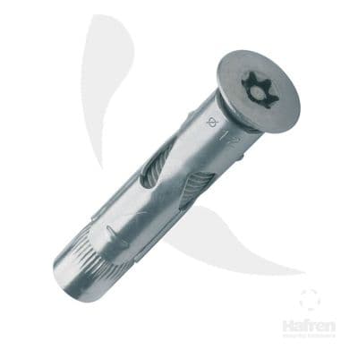 M10 x 80mm - Hafren Torx Pin Security Countersunk Sleeve Anchor - A2 ST ST - Box of 50