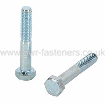 M12 x 40mm Hexagon Bolt (DIN 931) - 8.8 Zinc Plated - Box of 100
