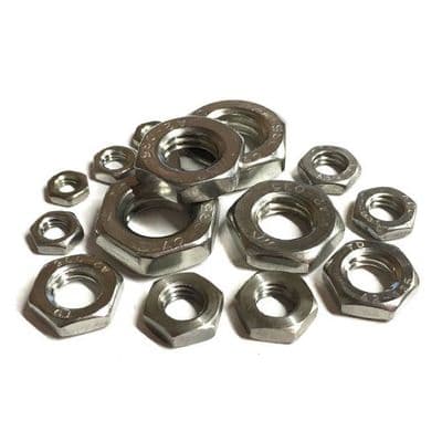 M14 x 1.5mm Fine Pitch Half Nuts A2 Stainless Steel