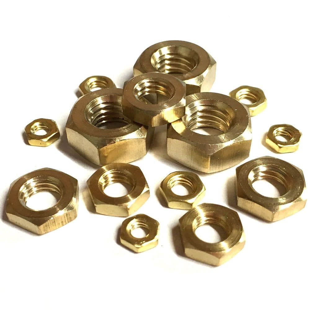 M24 x 1 5mm Fine Pitch Half Nuts DIN 936 - Brass