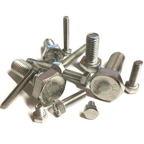 Hexagonal 24 M24 x 100mm Hexagon Setscrews (DIN 933) - A2 Stainless Steel