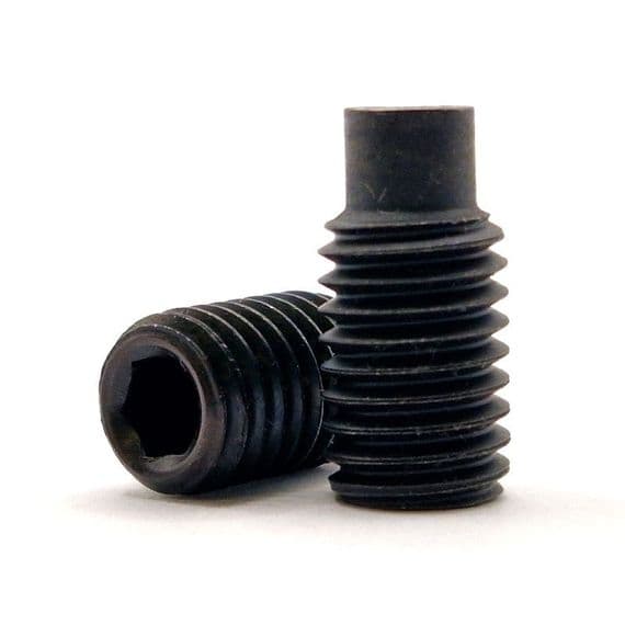 M3 x 12mm Socket Dog Point Grub Screw (DIN 915 / ISO 4028) - High Tensile Steel 14.9 Self Colour