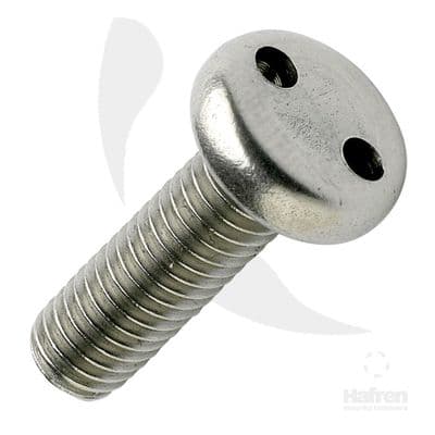 M3 x 16mm 2-Hole Pan Head Security Screws - A2 Stainless Steel