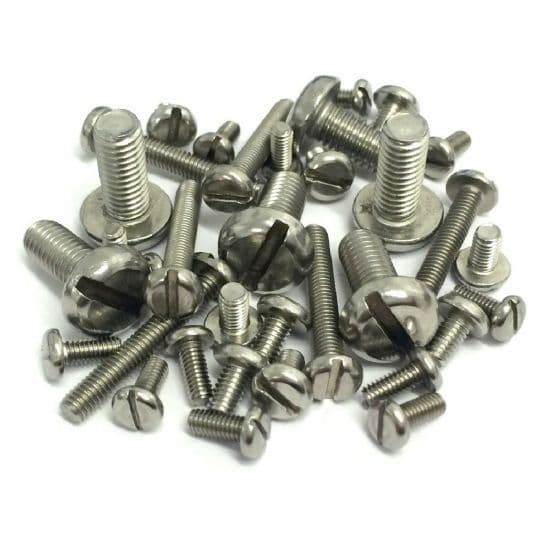 M3 x 40mm Slotted Pan Head Screws (DIN 85) - A2 Stainless Steel