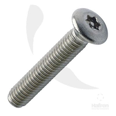 M3.5 x 20mm Torx Pin Raised Countersunk Security Screws - A2 Stainless Steel