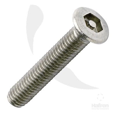 M3.5 x 40mm Hex Pin Raised Countersunk Security Screws - A2 Stainless Steel