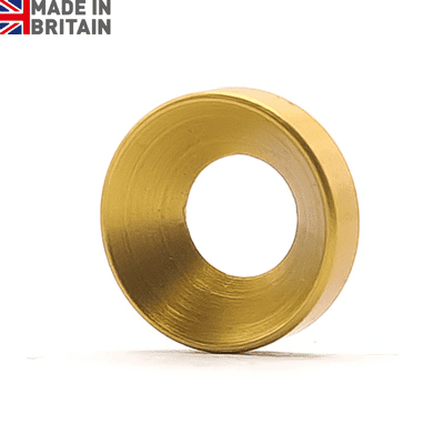 M4 x 10mm O/D Countersunk Washers - 6082 Aluminium Anodised Gold