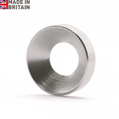 M4 x 10mm O/D Countersunk Washers - 6082 Aluminium Anodised Silver