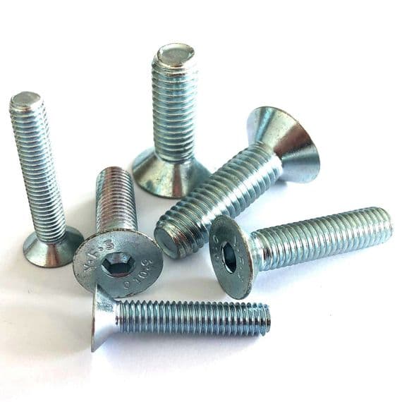 M4 x 10mm Socket Countersunk Screws (DIN 7991) - High Tensile Steel 10.9 Zinc Plated