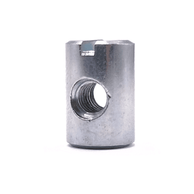 M4 x D8 x 12mm Centre Hole Cross Dowel - Zinc Plated Steel