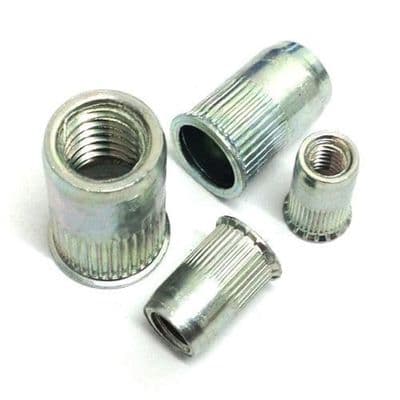 M5 Reduced Head Countersunk Knurled Rivet Nuts - A2 Stainless Steel