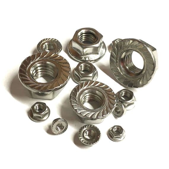 M5 Serrated Flange Nuts (DIN 6923) - A2 Stainless Steel