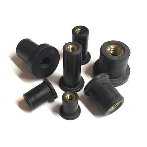 5-Size Rivet Nut Assortment Kit: M5 & 1/4"-20 Zinc-Plated Flat Head Threaded Inserts (Knurled Body, 30-130 Pcs)