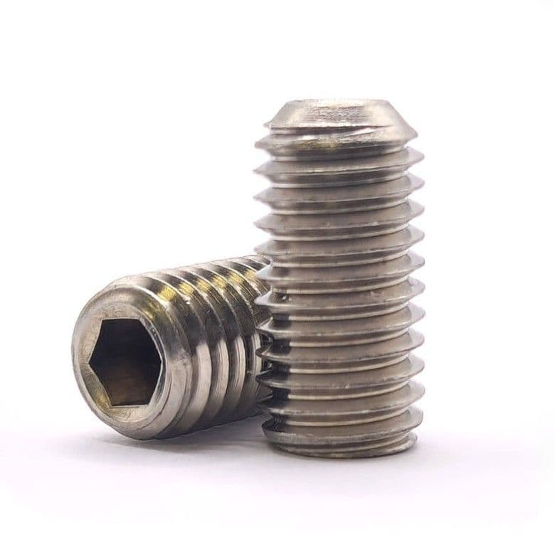 M4 X 5mm Cup Point Grub Screws - 45H Alloy Steel, Black Oxide Finish, Hex Socket Head