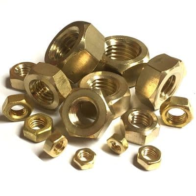 M6 Full Nuts (DIN 934) - Brass