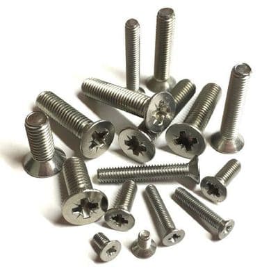 M6 Pozi Countersunk Screws (DIN 965Z) - A4 Stainless Steel