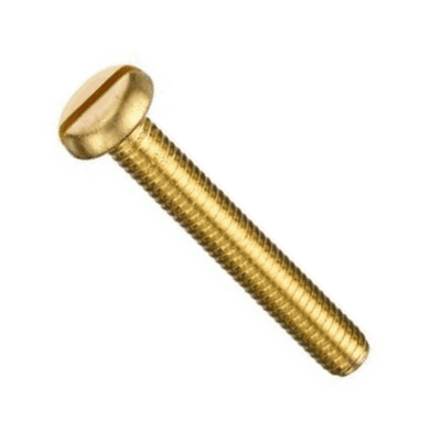 M6 Slotted Pan Head Screws - Brass