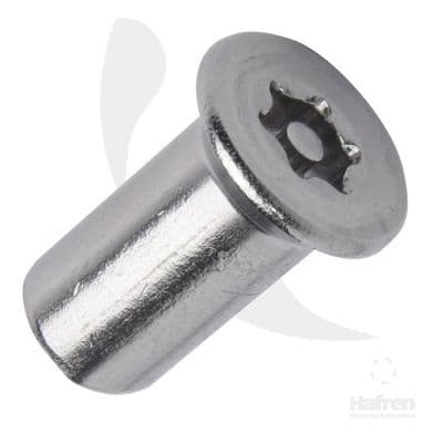 M6 x 16mm - Hafren Torx Pin Countersunk Barrel Security Nut - Box of 100