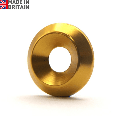 M6 x 19mm O/D Countersunk Washers - 6082 Aluminium Anodised Gold