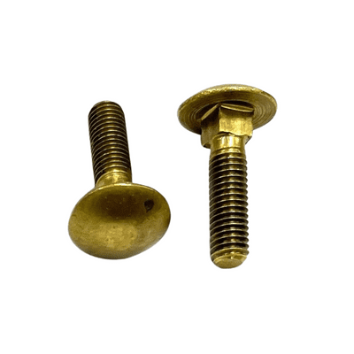 M6 x 70mm Full Thread Carriage Bolts (DIN 603) - Brass
