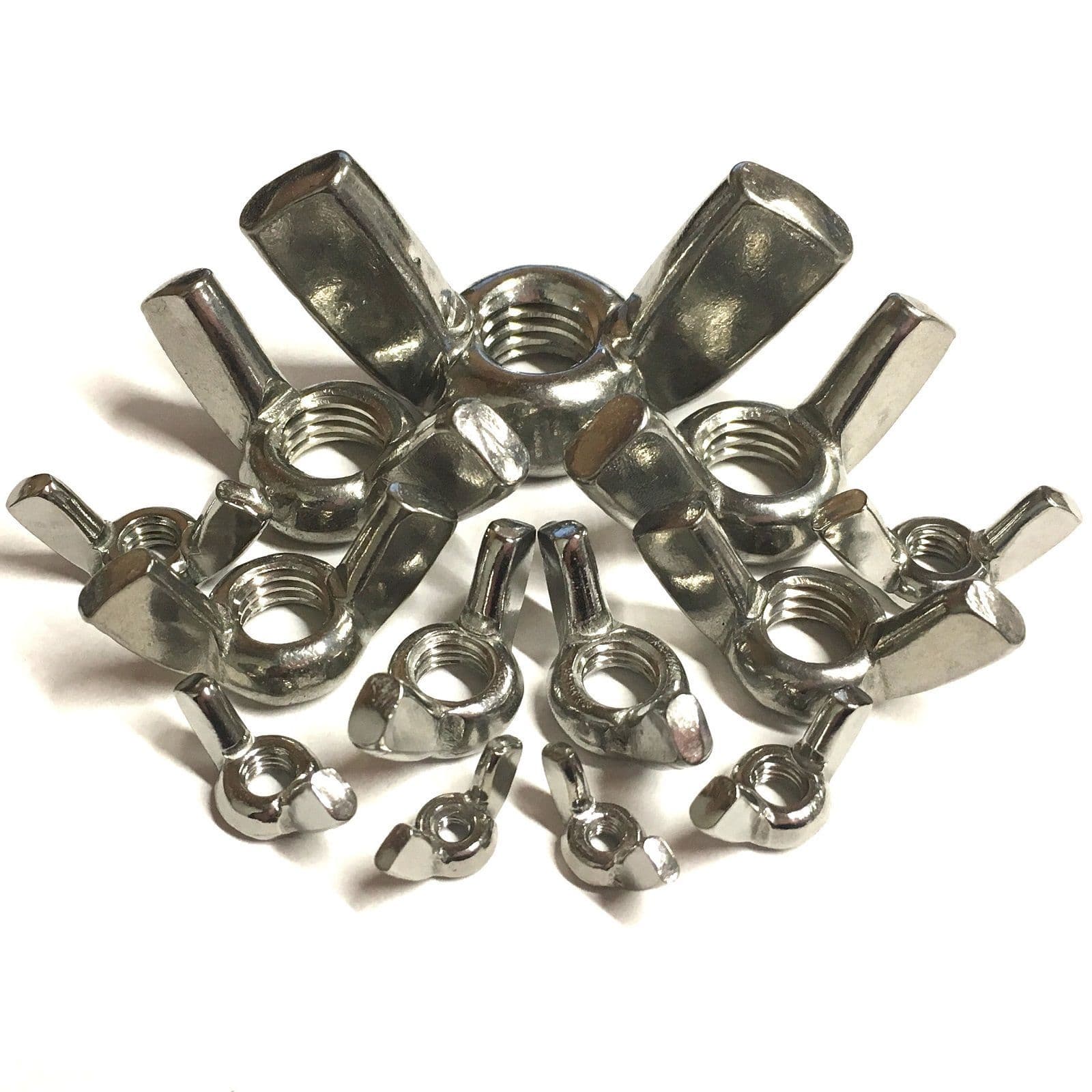 M8 Stainless Steel Wing Nuts - DIN 315, A2 (304) Grade, 5-Pack - Brand New