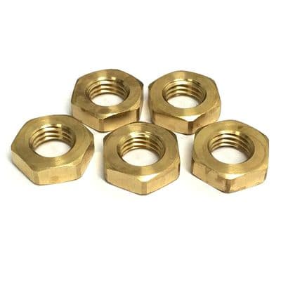 M8 x 1mm Fine Pitch Half Nuts (DIN 439) - Brass