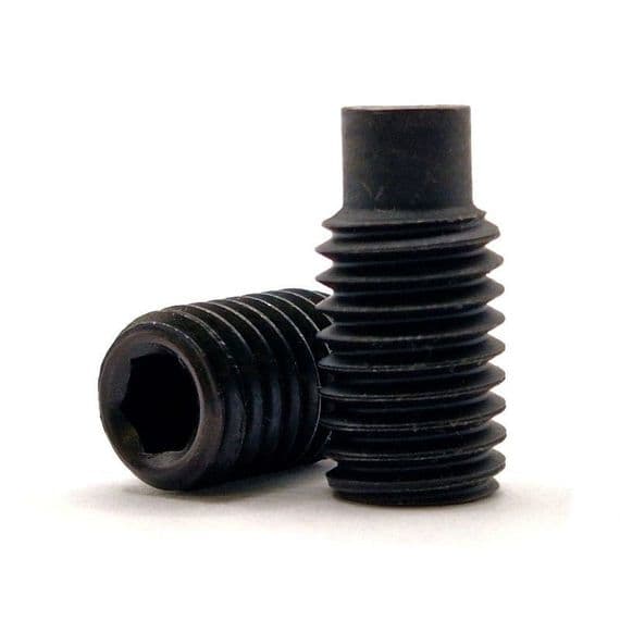 M8 x 20mm Socket Dog Point Grub Screw (DIN 915 / ISO 4028) - High Tensile Steel 14.9 Self Colour