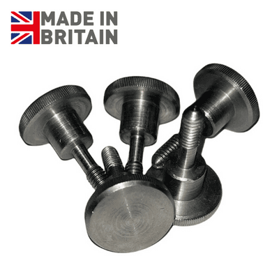 M8 x 30mm Captive Knurled Thumb Screws High Type - A1 Stainless Steel