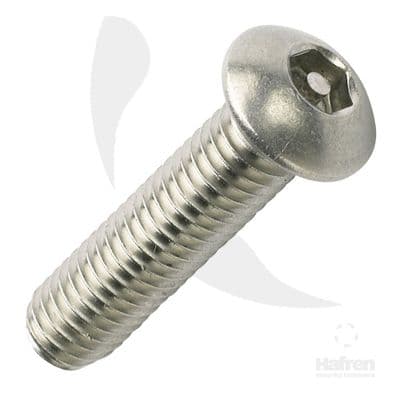 M8 x 60mm Hex Pin Button Head Security Screws - A2 Stainless Steel