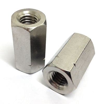 Metric Hexagon Stud Connector Nuts (DIN 6334) - A2 Stainless Steel