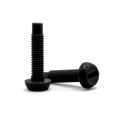 Number Plate Screws - Black Plastic with Black Nuts - Pack of 10