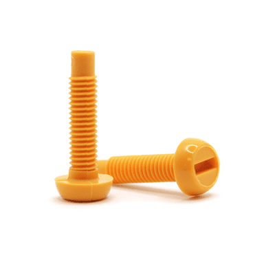 Number Plate Screws - Yellow Plastic with Black Nuts - Pack of 10